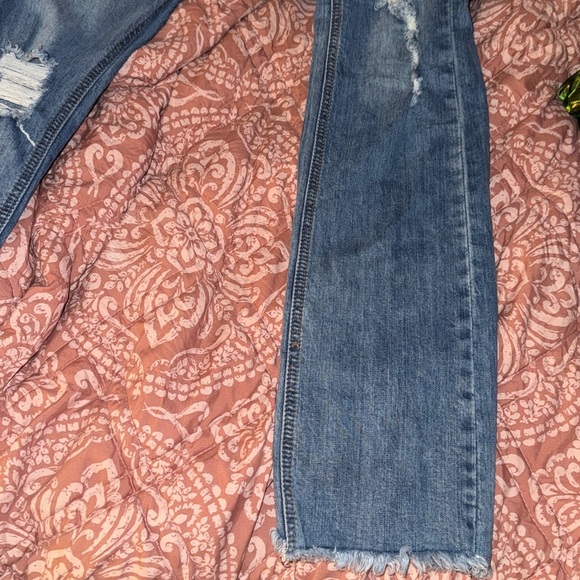 Lucky & Blessed Distressed Blue Denim Jeans - Picture 2 of 6